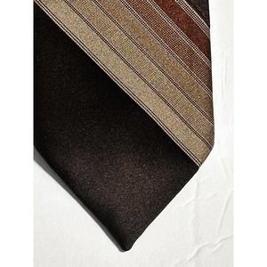 COPY - Porter-Stevens New Orleans Brown Striped Vintage Tie  54" x  3"